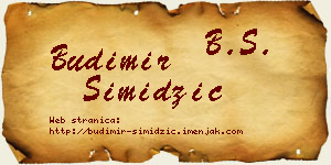 Budimir Simidžić vizit kartica